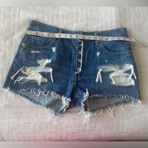 Levi’s Distressed High Rise Shorts